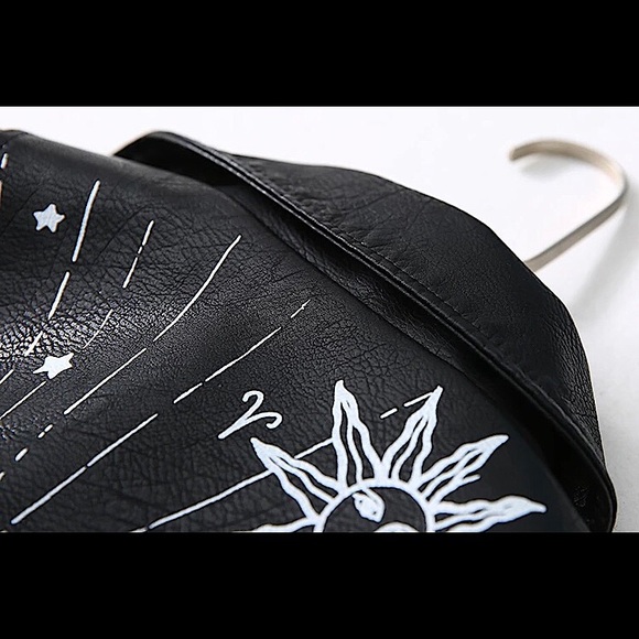 NWOT Black faux leather graffiti studded jacket - Picture 16 of 16